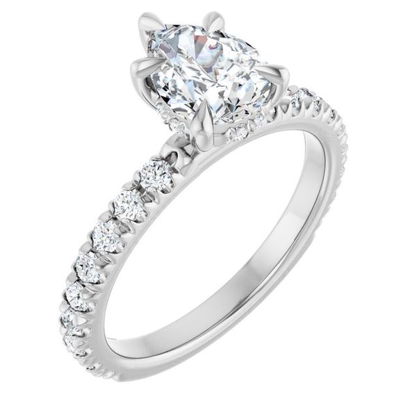 Claw-Prong Hidden Halo-Style Engagement Ring