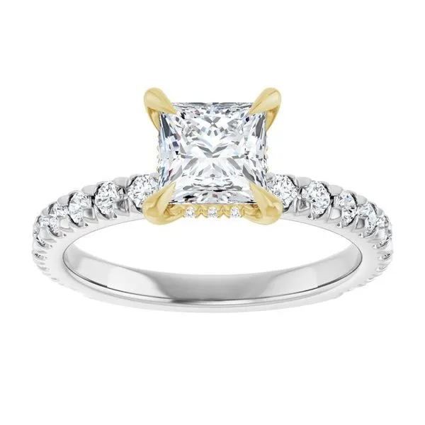 Claw-Prong Hidden Halo-Style Engagement Ring Image 3 Hudson Valley Goldsmith New Paltz, NY
