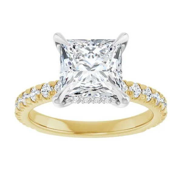 Claw-Prong Hidden Halo-Style Engagement Ring Image 3 Don's Jewelry & Design Washington, IA