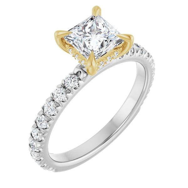 Claw-Prong Hidden Halo-Style Engagement Ring