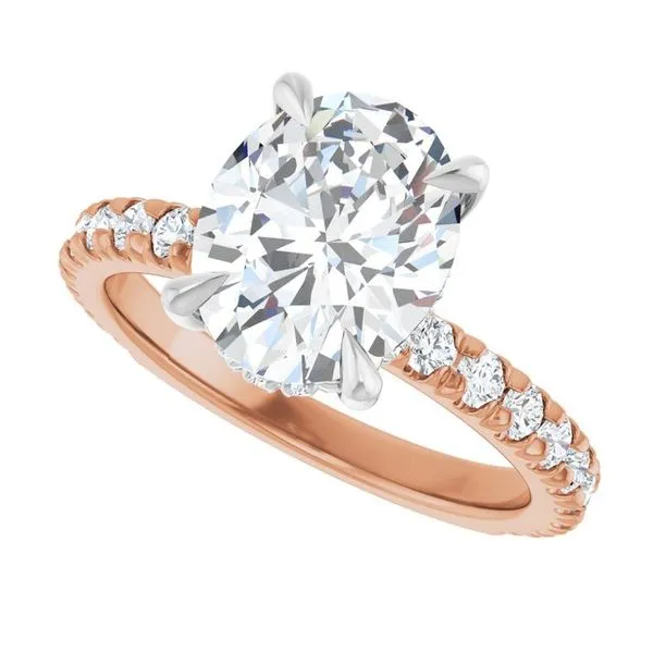 Claw-Prong Hidden Halo-Style Engagement Ring Image 5 J. West Jewelers Round Rock, TX