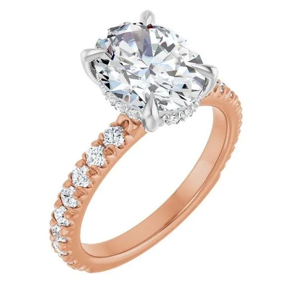 Claw-Prong Hidden Halo-Style Engagement Ring J. West Jewelers Round Rock, TX