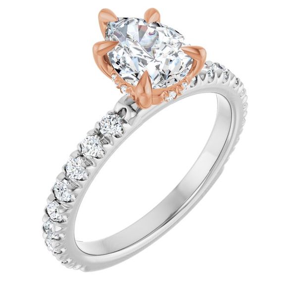 Claw-Prong Hidden Halo-Style Engagement Ring