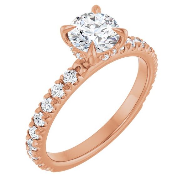 Claw-Prong Hidden Halo-Style Engagement Ring