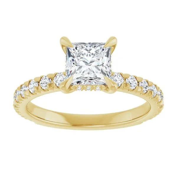 Claw-Prong Hidden Halo-Style Engagement Ring Image 3 Hudson Valley Goldsmith New Paltz, NY