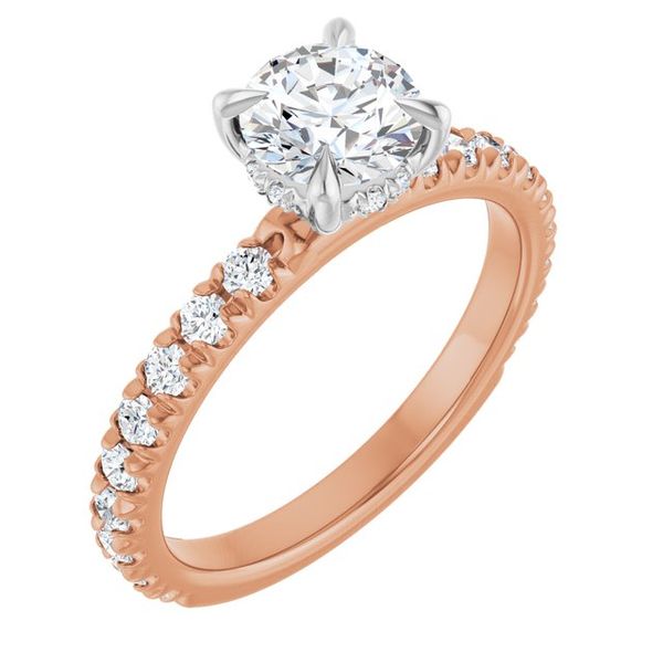 Claw-Prong Hidden Halo-Style Engagement Ring