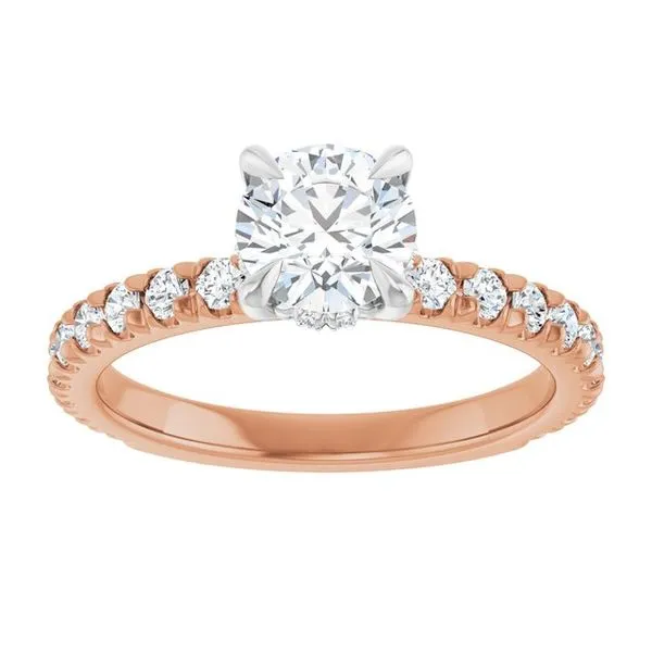 Claw-Prong Hidden Halo-Style Engagement Ring Image 3 Hudson Valley Goldsmith New Paltz, NY