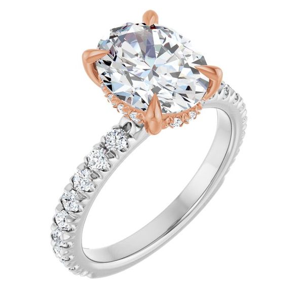 Claw-Prong Hidden Halo-Style Engagement Ring