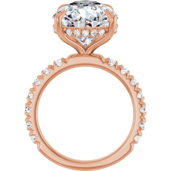 Claw-Prong Hidden Halo-Style Engagement Ring Image 2 Hudson Valley Goldsmith New Paltz, NY