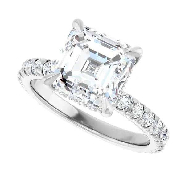 Claw-Prong Hidden Halo-Style Engagement Ring Image 5 Arezzo Jewelers Elmwood Park, IL