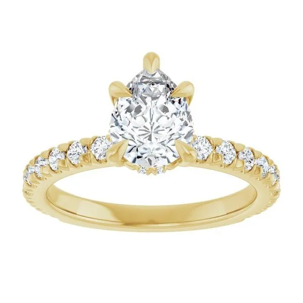 Claw-Prong Hidden Halo-Style Engagement Ring Image 3 Don's Jewelry & Design Washington, IA