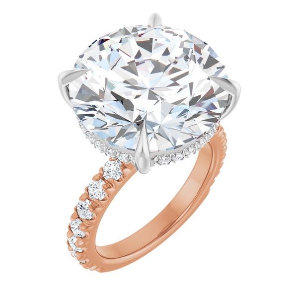 Claw-Prong Hidden Halo-Style Engagement Ring