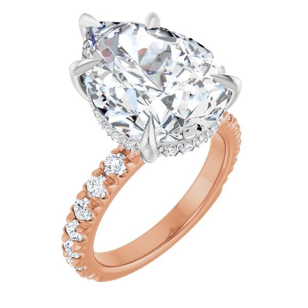 Claw-Prong Hidden Halo-Style Engagement Ring