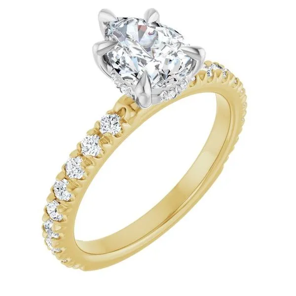 Claw-Prong Hidden Halo-Style Engagement Ring JF Jones Jewelers Rochester, NY
