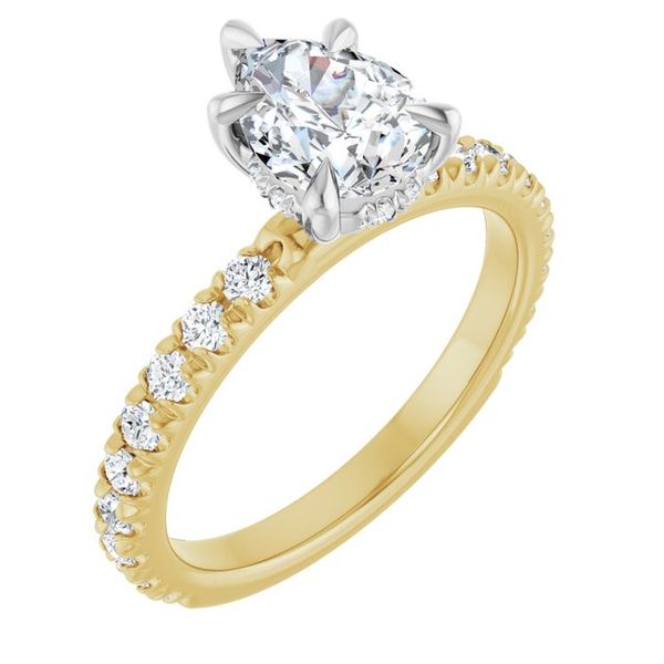 Claw-Prong Hidden Halo-Style Engagement Ring