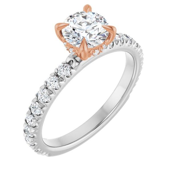 Claw-Prong Hidden Halo-Style Engagement Ring