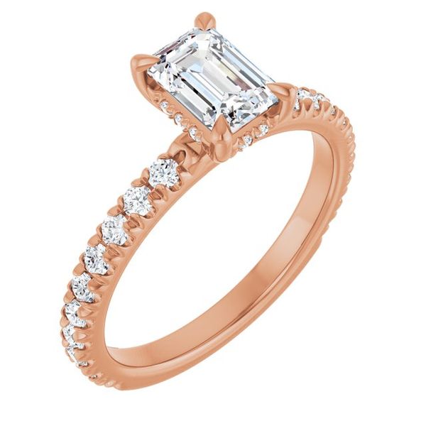 Claw-Prong Hidden Halo-Style Engagement Ring