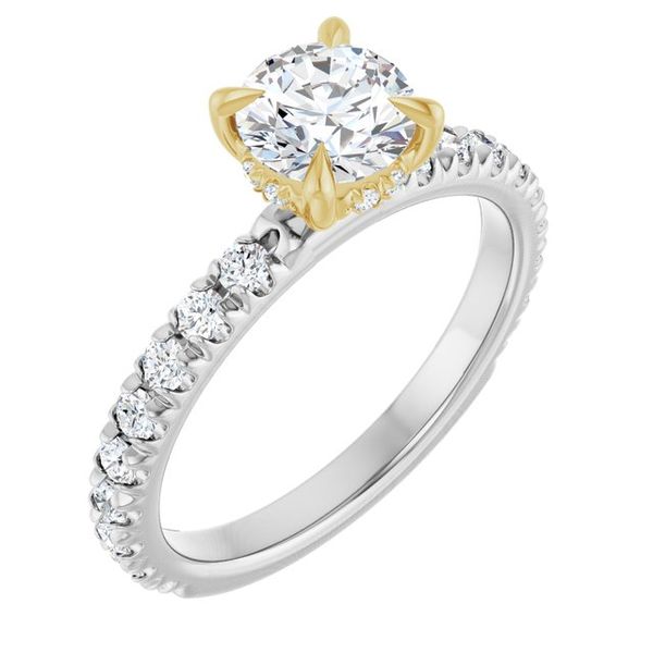 Claw-Prong Hidden Halo-Style Engagement Ring