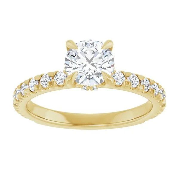 Claw-Prong Hidden Halo-Style Engagement Ring Image 3 Don's Jewelry & Design Washington, IA