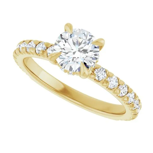 Claw-Prong Hidden Halo-Style Engagement Ring Image 5 Hudson Valley Goldsmith New Paltz, NY