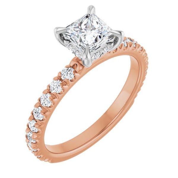 Claw-Prong Hidden Halo-Style Engagement Ring