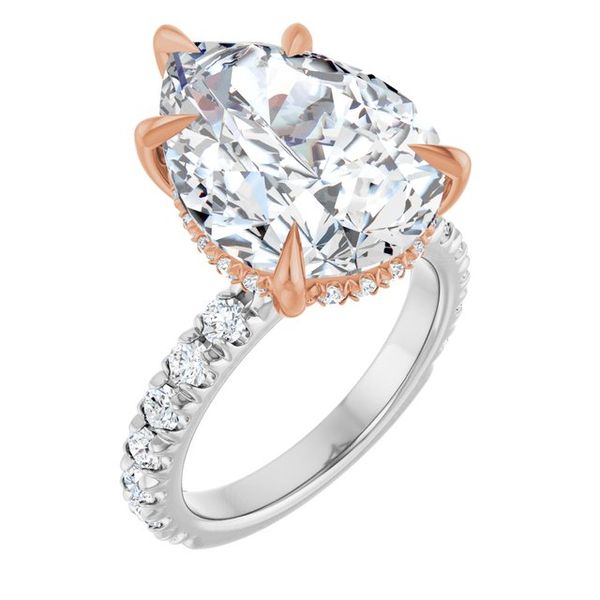 Claw-Prong Hidden Halo-Style Engagement Ring