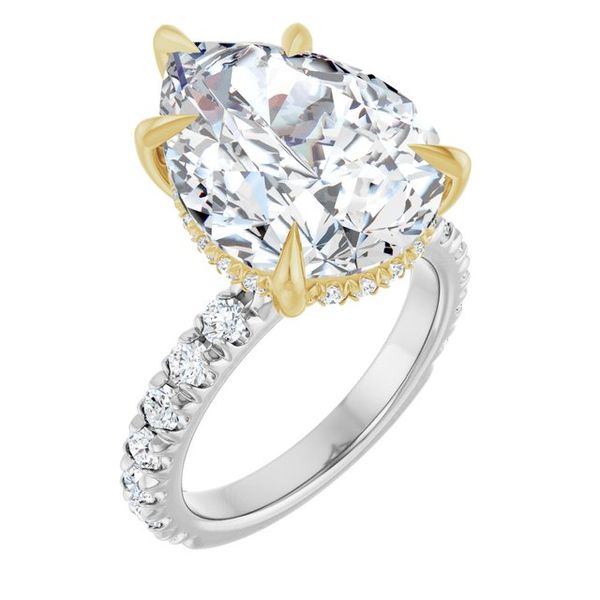 Claw-Prong Hidden Halo-Style Engagement Ring