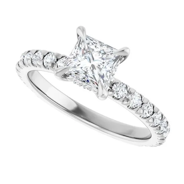 Claw-Prong Hidden Halo-Style Engagement Ring Image 5 JF Jones Jewelers Rochester, NY