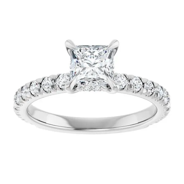 Claw-Prong Hidden Halo-Style Engagement Ring Image 3 Austin's Fine Diamonds & Jewelry Lyndhurst, NJ