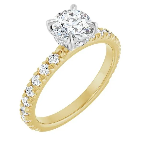 Claw-Prong Hidden Halo-Style Engagement Ring J. West Jewelers Round Rock, TX