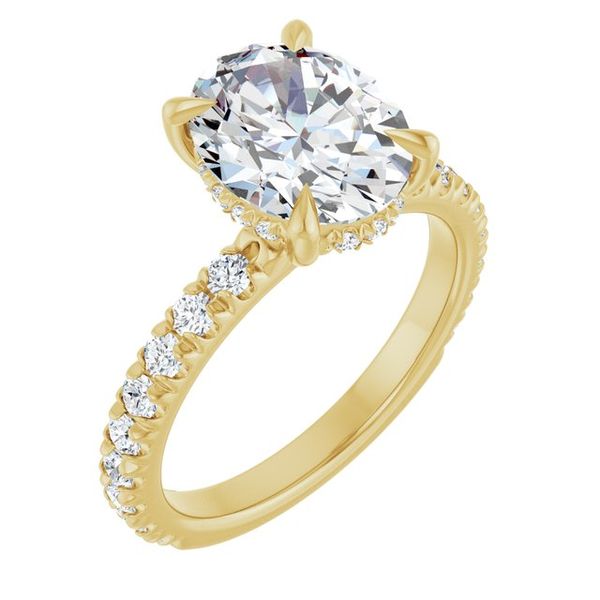 Claw-Prong Hidden Halo-Style Engagement Ring