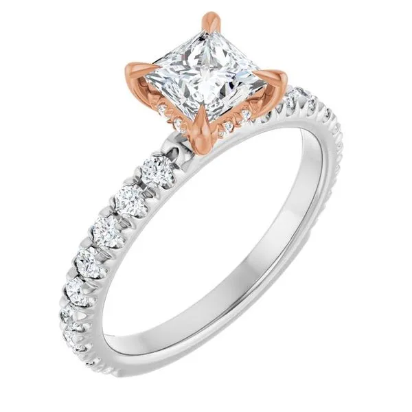 Claw-Prong Hidden Halo-Style Engagement Ring Don's Jewelry & Design Washington, IA