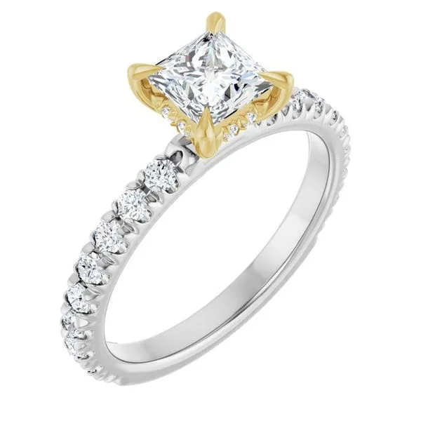 Claw-Prong Hidden Halo-Style Engagement Ring JF Jones Jewelers Rochester, NY