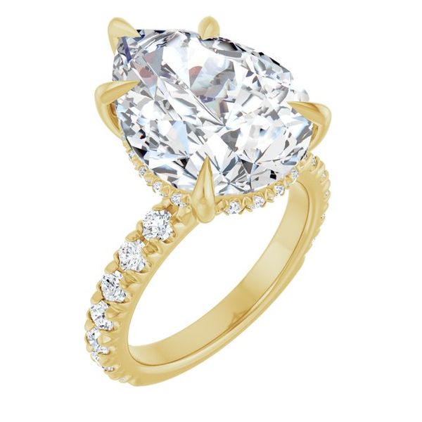 Claw-Prong Hidden Halo-Style Engagement Ring