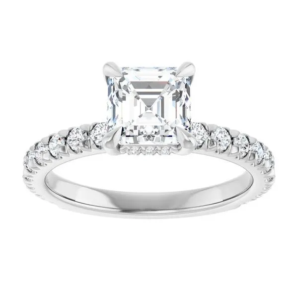 Claw-Prong Hidden Halo-Style Engagement Ring Image 3 Arezzo Jewelers Elmwood Park, IL