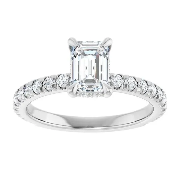 Claw-Prong Hidden Halo-Style Engagement Ring Image 3 Northwood Jewelers Northwood, OH