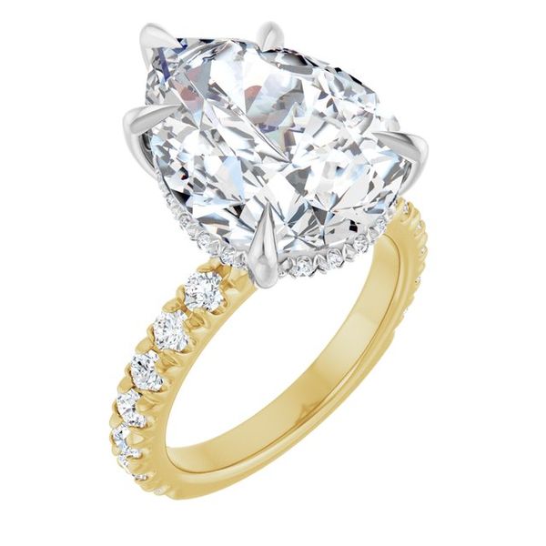 Claw-Prong Hidden Halo-Style Engagement Ring