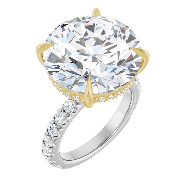 Claw-Prong Hidden Halo-Style Engagement Ring