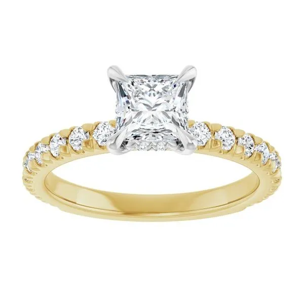 Claw-Prong Hidden Halo-Style Engagement Ring Image 3 J. West Jewelers Round Rock, TX