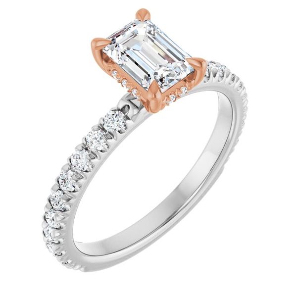 Claw-Prong Hidden Halo-Style Engagement Ring