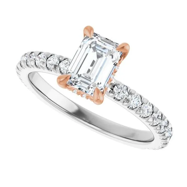 Claw-Prong Hidden Halo-Style Engagement Ring Image 5 J. West Jewelers Round Rock, TX