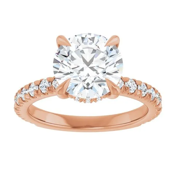 Claw-Prong Hidden Halo-Style Engagement Ring Image 3 Arezzo Jewelers Elmwood Park, IL