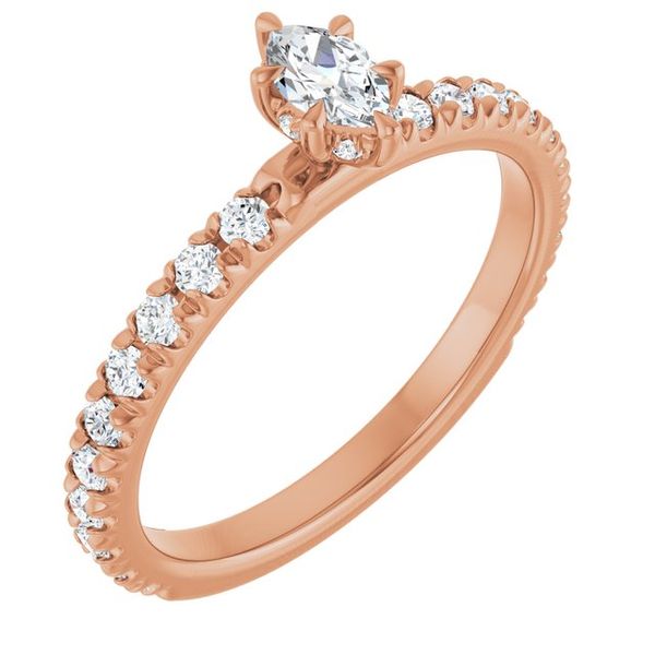 Claw-Prong Hidden Halo-Style Engagement Ring