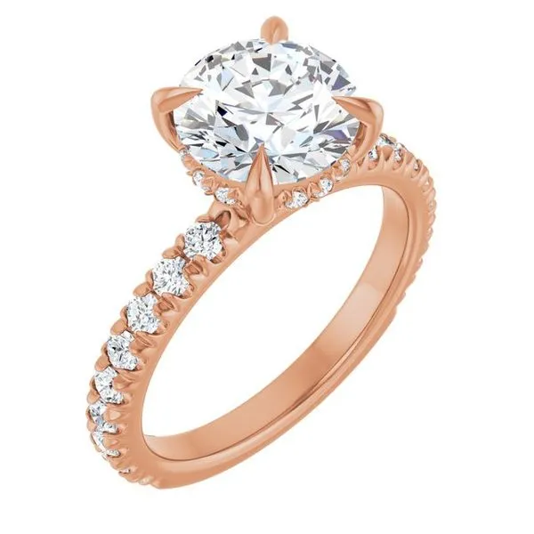 Claw-Prong Hidden Halo-Style Engagement Ring JF Jones Jewelers Rochester, NY
