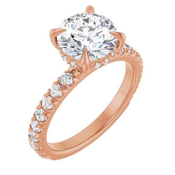 Claw-Prong Hidden Halo-Style Engagement Ring