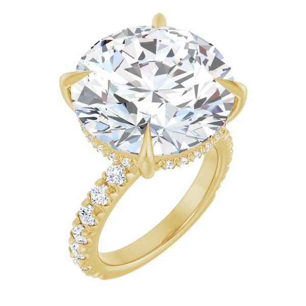 Claw-Prong Hidden Halo-Style Engagement Ring