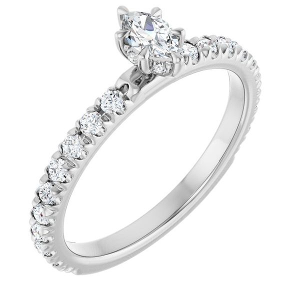 Claw-Prong Hidden Halo-Style Engagement Ring