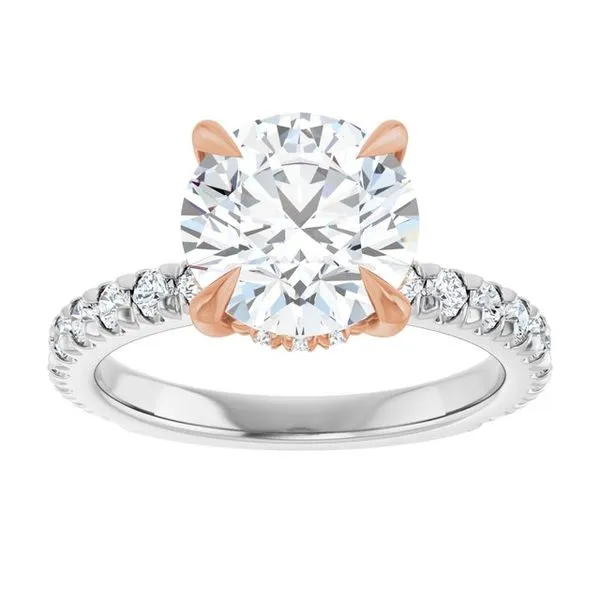 Claw-Prong Hidden Halo-Style Engagement Ring Image 3 Don's Jewelry & Design Washington, IA