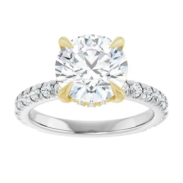 Claw-Prong Hidden Halo-Style Engagement Ring Image 3 Don's Jewelry & Design Washington, IA
