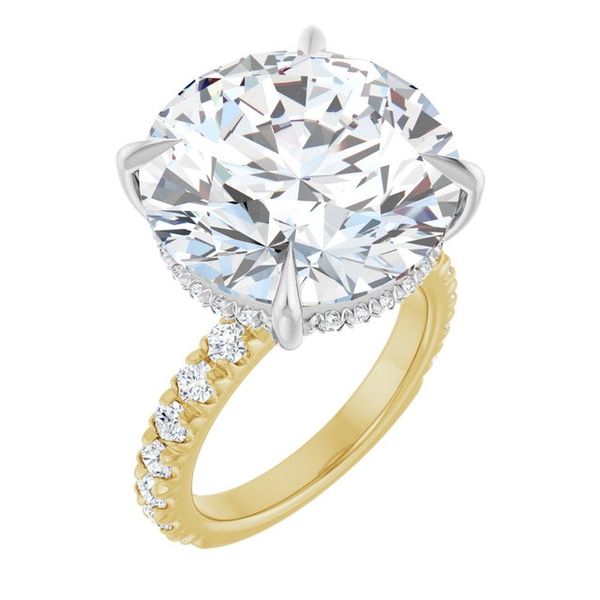 Claw-Prong Hidden Halo-Style Engagement Ring